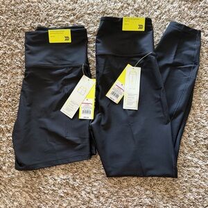 2pc bundle All in Motion: Bike shorts and leggings Size M Women Black NWT